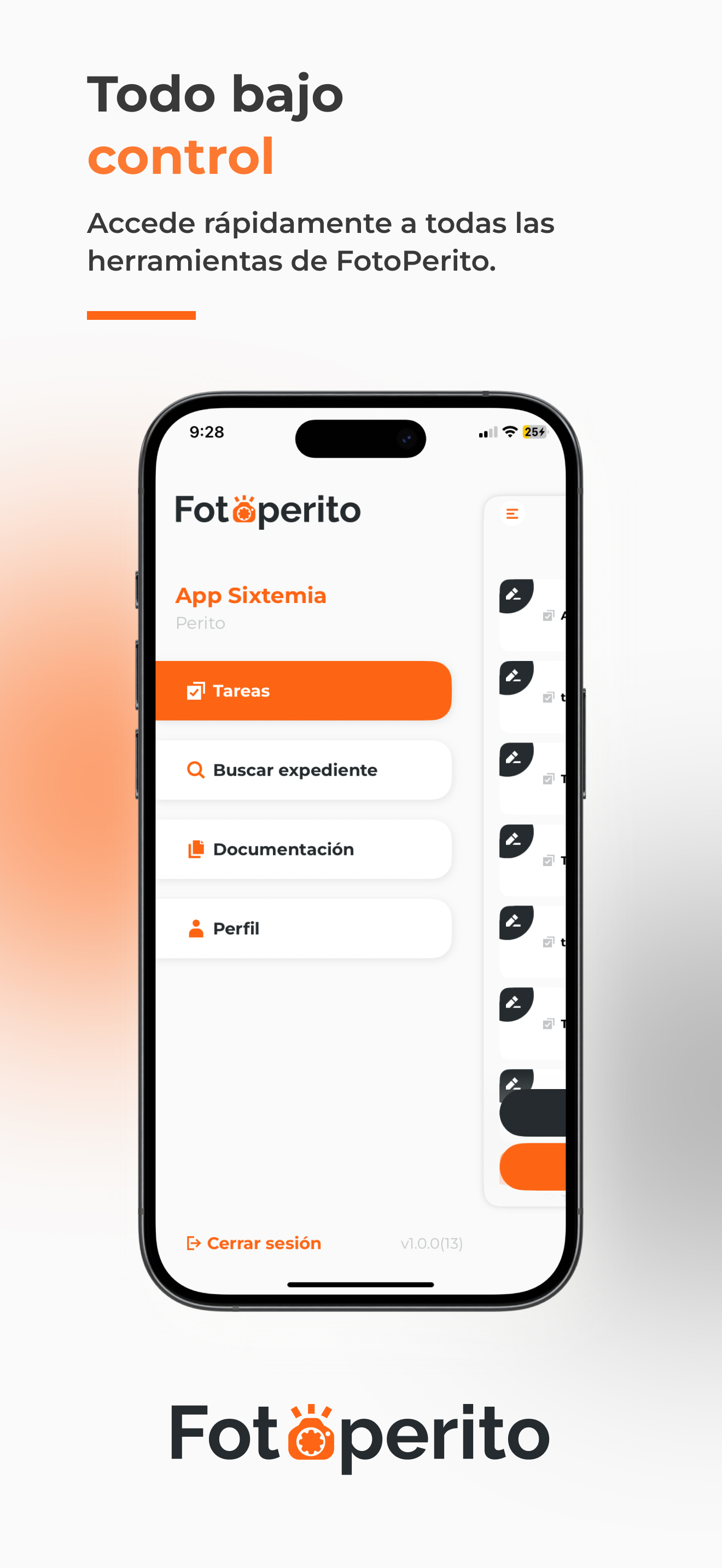 Fotoperito App - Todo bajo control